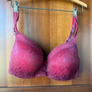 Cacique Red Lace Lightly Lined Balconette Size 38DD